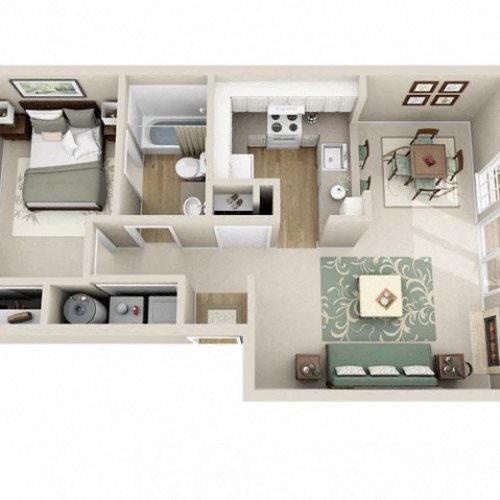 The Pointe Apartments 1x1 A Floor Plan The Pointe Apartments 1x1 A Floor Plan